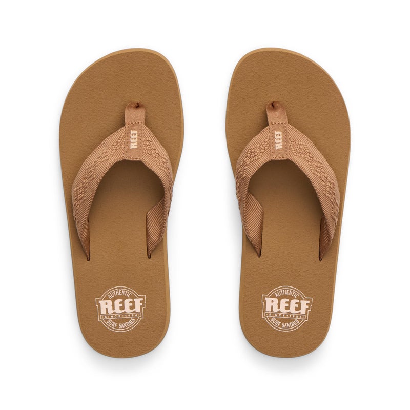 Reef Sandy Womens Beach Flip Flop, Soft Woven Strap Made From 100% Recycled PET, Tan, 7 - Image 4